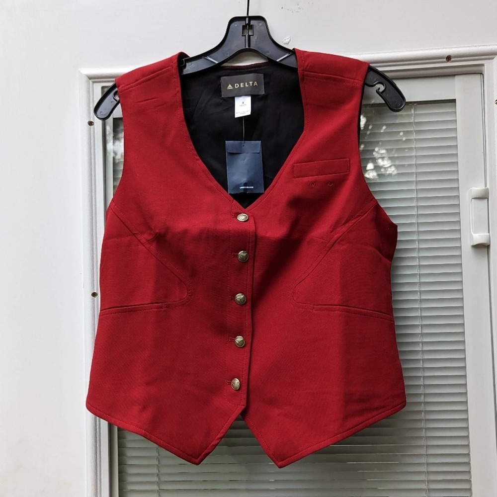 Lands' End Red Blazer Vest
